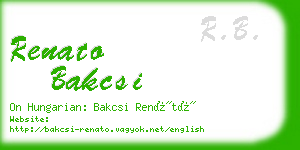 renato bakcsi business card